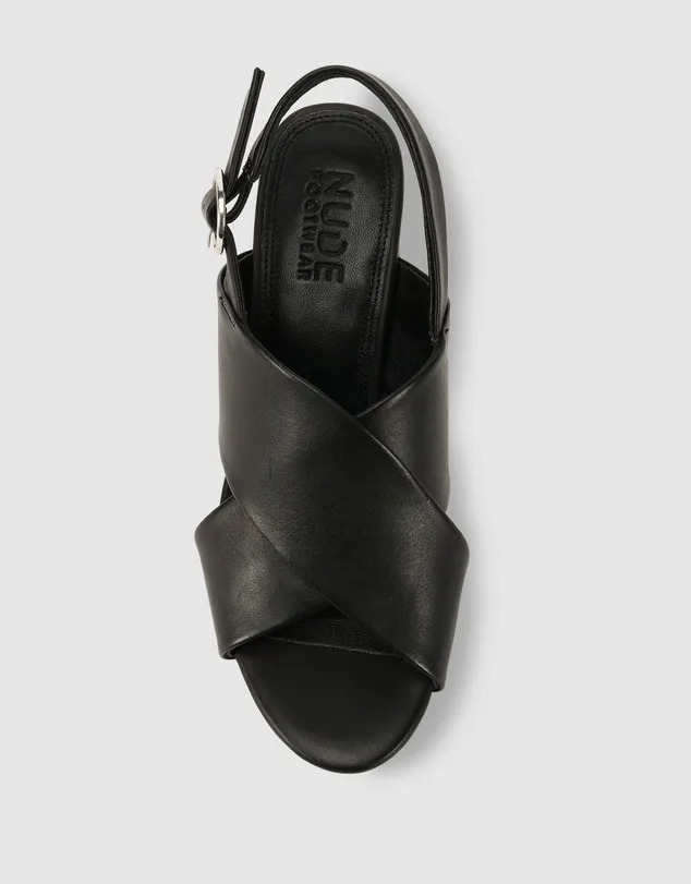 Sherrif Shoes Black Casual Back Strap Open Toe Sandals